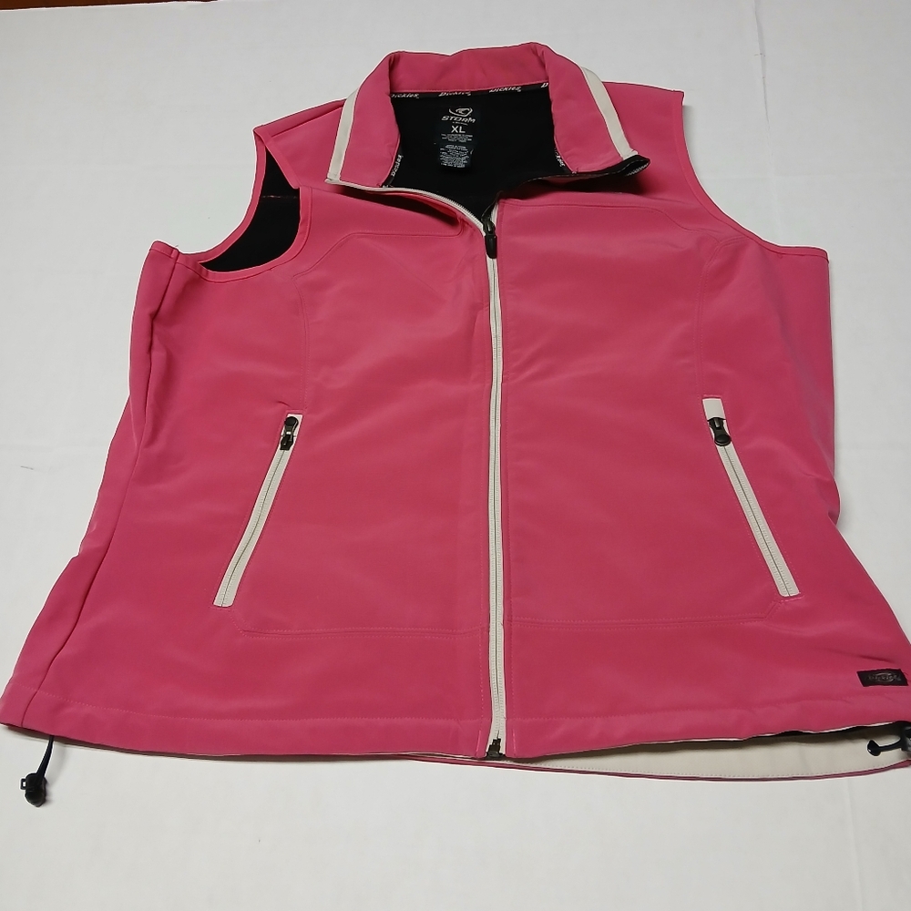 Dickies Storm Pink Vest Sz Women's XL Zip-Up Sleeveless Jacket Outdoor Work